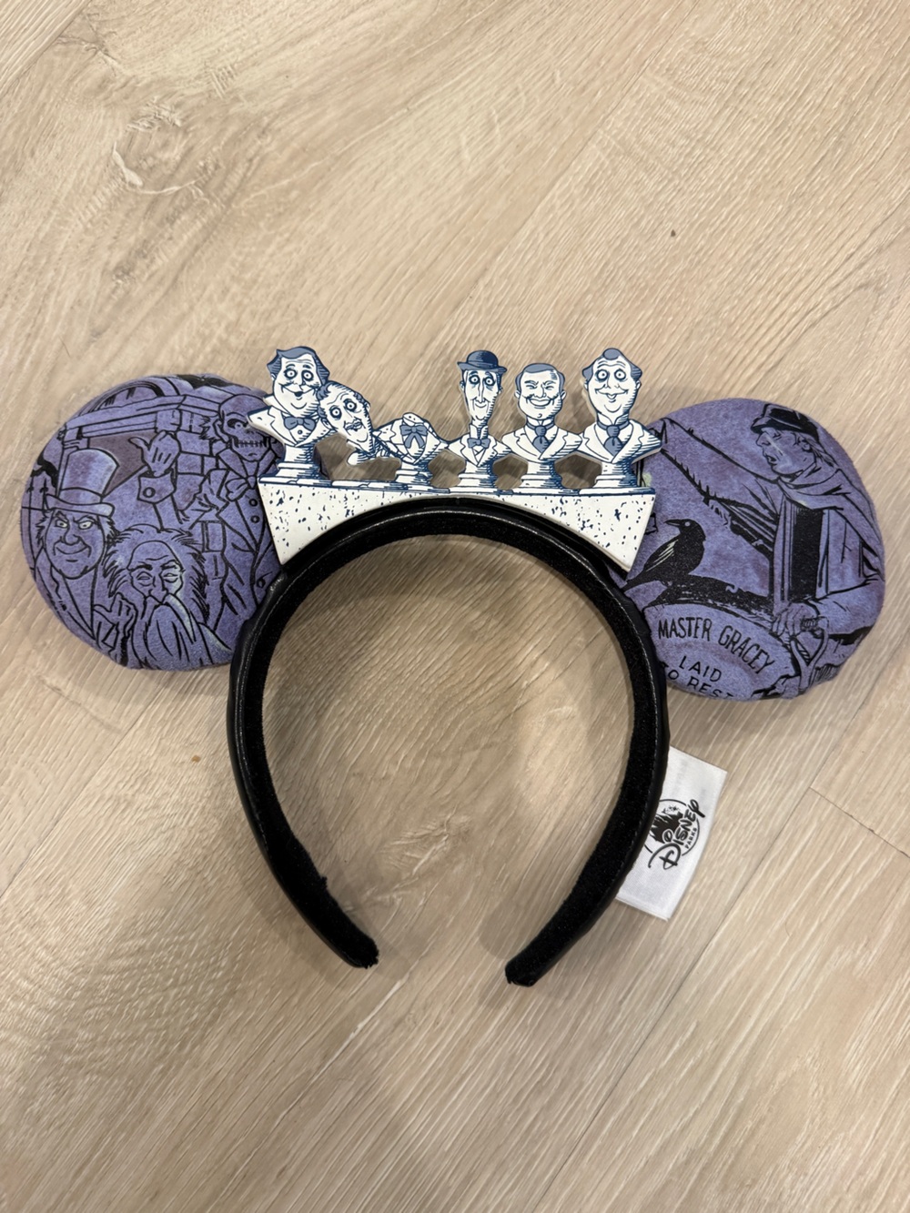 Disney 50th Purple Haunted Mansion Mickey Ears, glow in the dark, purple